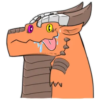 👅 dragon, monstre, fantastique, créature, orange telegram sticker