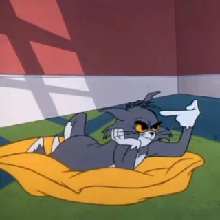 😈 Tom Cat Tom and Jerry Desenho animado, Gato, Dedo do meio, Ofensivo, Humor telegram sticker