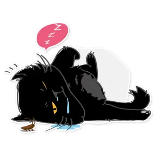 😴 cat, sleeping, cartoon, animal, cute, bug telegram sticker