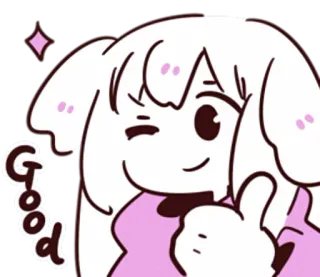 👍 Good dobrze, kciuk w górę, kreskówka, słodkie, pozytywne telegram sticker