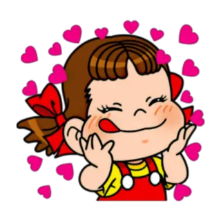 🥰 мультфильм, сердечки, милый, девушка, нежный whatsapp sticker