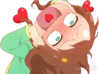 🥵 Anime, Hoạt hình, Trái tim, Dễ thương, Đỏ mặt telegram sticker