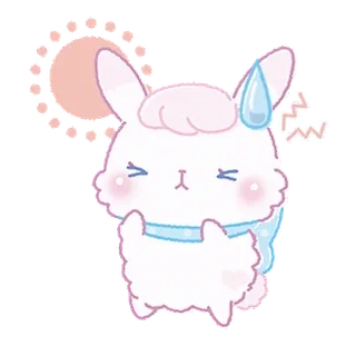 🎀 kawaii, mignon, lapin, sueur, animal telegram sticker