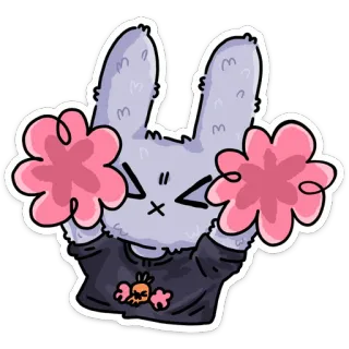 😈 bunny, cartoon, cute, sticker, kawaii whatsapp sticker