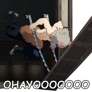 🤩 OHAYOOOOOOOOOO Anime, Japonês, Saudação, Divertido, Javali telegram sticker