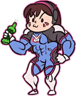 💪 D.Va Overwatch video game, fanart, D.Va, Overwatch, karakter, gaming telegram sticker