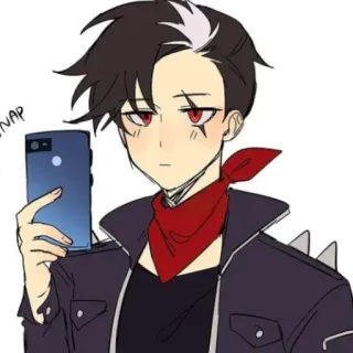 😐 SNAP Anime, Dibujo animado, Personaje, Selfie, Teléfono telegram sticker