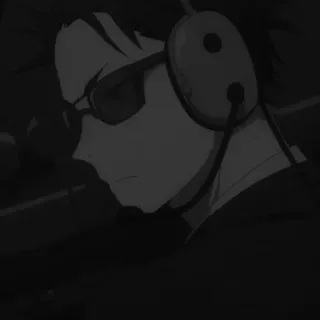 💸 anime, man, sunglasses, headphones, pilot, serious, dark whatsapp sticker