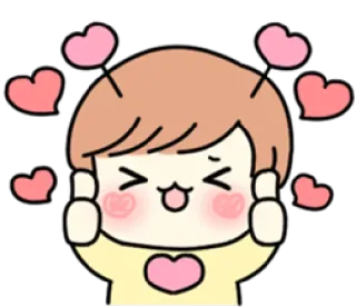 👍 cinta, hati, imut, kawaii, anime, kartun, senang, menggemaskan telegram sticker
