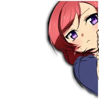 😶 anime girl, peek, cute, cartoon, manga, character telegram sticker