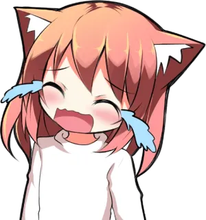 😭 Anime, Kawaii, Chorando, Orelhas de gato, Triste, Choroso, Emocional telegram sticker