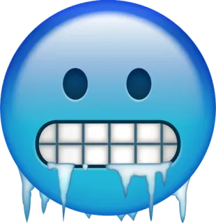 🥶 Emoji, Kalt, Gefroren, Eis, Blau whatsapp sticker