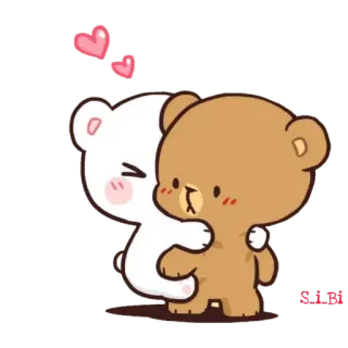 😍 熊, 拥抱, 爱, 可爱, 动画, 卡通 telegram sticker