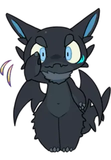 🤝 만화, 괴물, 귀여운, 가운데 손가락 telegram sticker