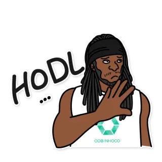 💰 HODL ходл, криптовалюта, инвестиции, мем, мультфильм telegram sticker