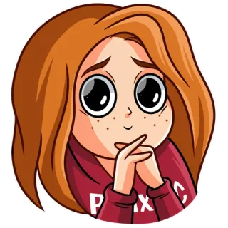 🥰 pixc cartoon, girl, pixc, eyes, freckles telegram sticker