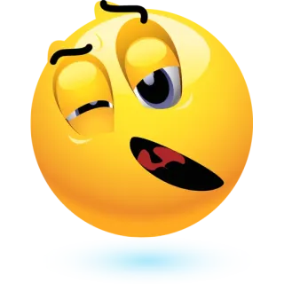 😪 表情符号, 笑脸, 脸, 黄色 telegram sticker