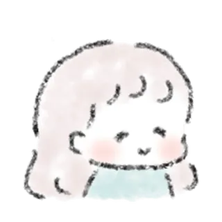 🧃 女孩, 可爱, 卡哇伊, 水彩, 绘画, 插画 whatsapp sticker