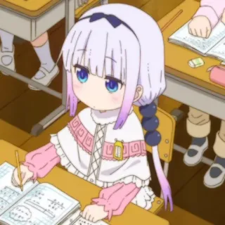 🍚 Kanna Kamui Miss Kobayashi's Dragon Maid Anime, Dragão, Fofo, Garota, Escola, Kanna, Kanna Kamui, Kobayashi whatsapp sticker
