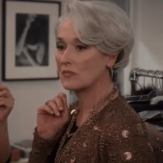 🙃 Miranda Priestly The Devil Wears Prada movie, fashion, boss, magazine, meryl streep telegram sticker