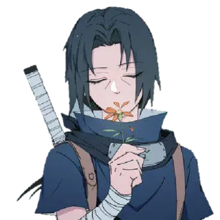 🥰 Itachi Naruto Anime, Manga, Postać, Ninja, Kwiat, Spokojny telegram sticker