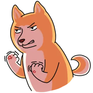 💢 perro, ira, enojado, dibujo animado, shiba inu, meme, loco whatsapp sticker