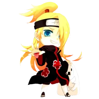 😁 Deidara Naruto anime, manga, naruto, deidara, akatsuki, aufkleber, chibi whatsapp sticker