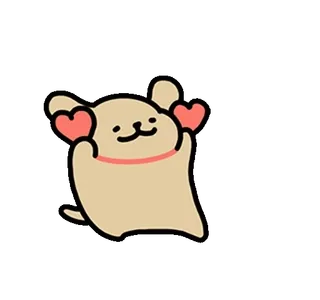 🦮 chien, mignon, coeurs, animal, amour telegram sticker