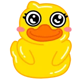 😳 anatra, cartone animato, animale, carino, kawaii, giallo telegram sticker