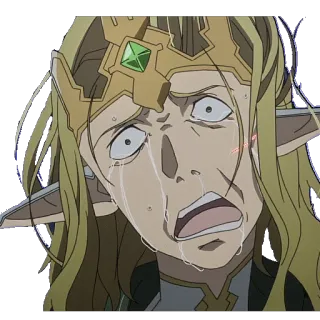 😭 anime, crying, elf, fantasy, character, expression telegram sticker