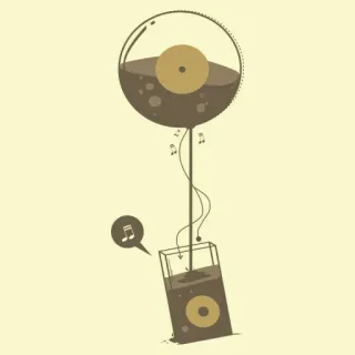 🎵 musique, technologie, streaming, lecteur mp3, son, art, illustration telegram sticker