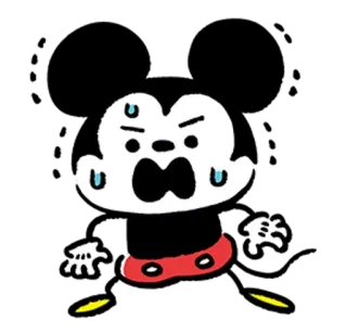 🐮 Mickey Mouse Mickey Mouse, cartoon, Disney, shocked, nervous, sweating telegram sticker
