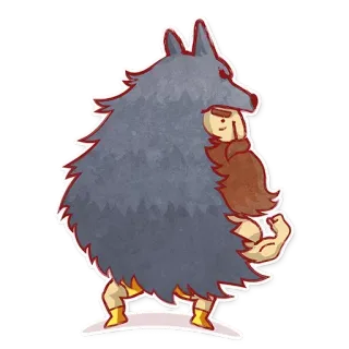 🐺 Cartoon, Sticker, Figur, Wolf, Mann, Muskeln whatsapp sticker