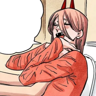 🗯 Power Chainsaw Man Anime, Manga, Diablo, Cuernos, Descanso whatsapp sticker