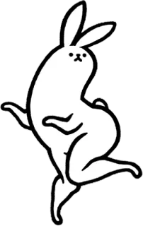 ❓ rabbit, animal, white, cartoon, bunny, dancing telegram sticker