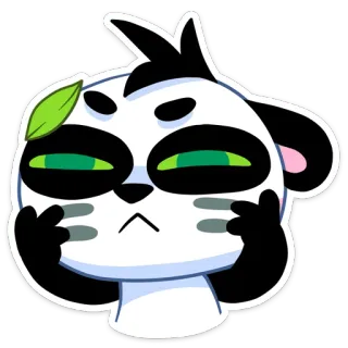 👀 Dessin animé, Panda, Geste obscène, Doigts d'honneur, Autocollant, Emoji telegram sticker