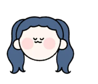 😔 Cartoon, Mädchen, Zöpfe, süß, Gesicht, Porträt telegram sticker
