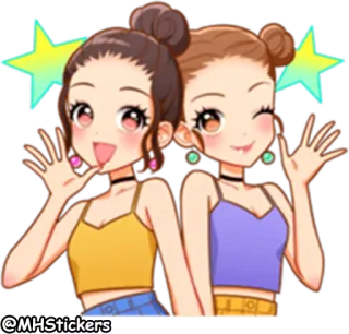 👯 @MHStickers Desenho animado, Anime, Garotas, Amigos, Adesivo telegram sticker