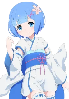 😳 Rem Anime, Dễ thương, Manga, Nhân vật, Kawaii telegram sticker