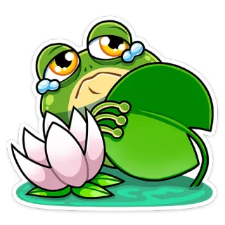 😢 rana, triste, lloroso, dibujo animado, emoticono, pegatina telegram sticker