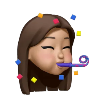 ❤️ celebração, festa, confete, emoji, diversão, alegria whatsapp sticker