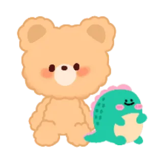 🐻 urso, dinossauro, fofo, kawaii, animal, desenho animado, adesivo telegram sticker