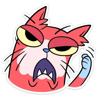 😡 кот, мультфильм, злой, раздраженный, выражение, стикер, иллюстрация, смешной telegram sticker