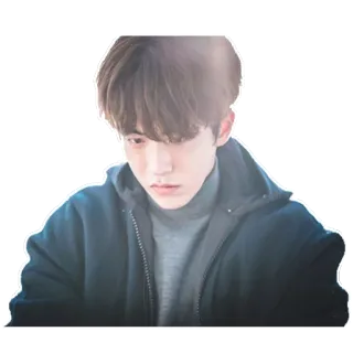 😔 personne, veste, gris, portrait, mode, homme telegram sticker