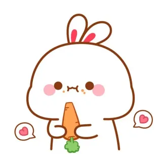 🍼 conejo, conejito, zanahoria, lindo, animal telegram sticker