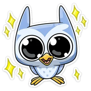 🥺 owl, cute, animal, bird, sticker, cartoon telegram sticker