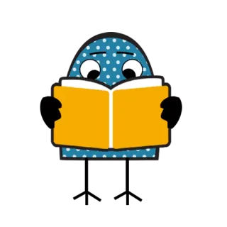 🤓 mostro, libro, lettura, cartone animato, istruzione, carino telegram sticker
