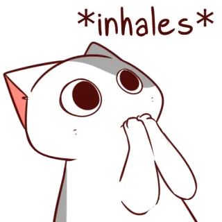 😶 *inhales* gato, inspirar, meme, fofo, animal telegram sticker