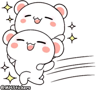 🏃‍♀ @MHStickers 귀여운, 곰, 만화, 카와이, 동물, 스티커 telegram sticker