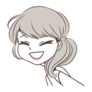 😆 Kartun, Wanita, Senyum, Senang, Lucu, Gadis telegram sticker